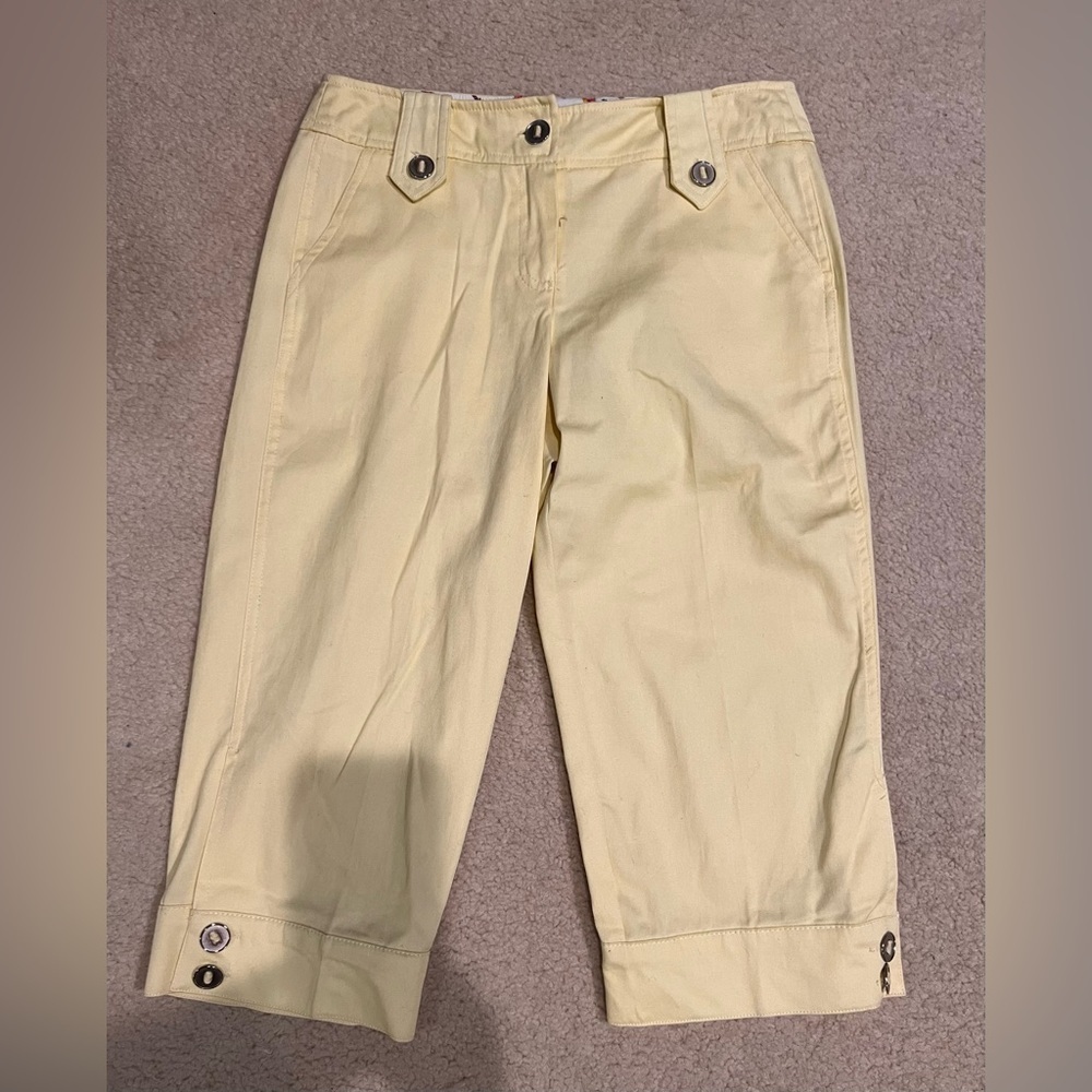 Sandro 4 petite cotton blend cropped pants - spring yellow.